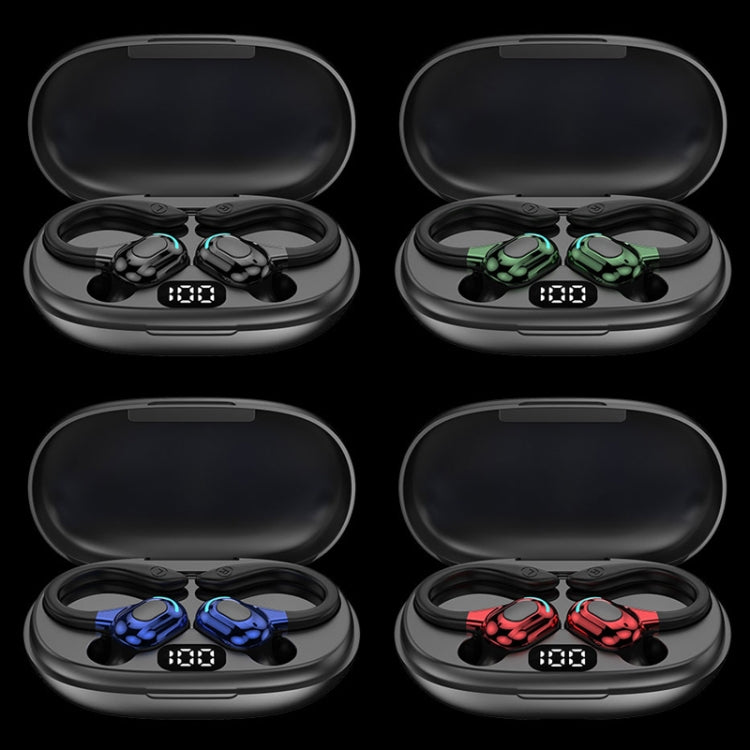F8 Hanging Ear Stereo Wireless Bluetooth Earphones With Charging Bin, With Charging Bin(Black Double Ear), With Charging Bin(Red Double Ear), With Charging Bin(Green Double Ear), With Charging Bin(Blue Double Ear)